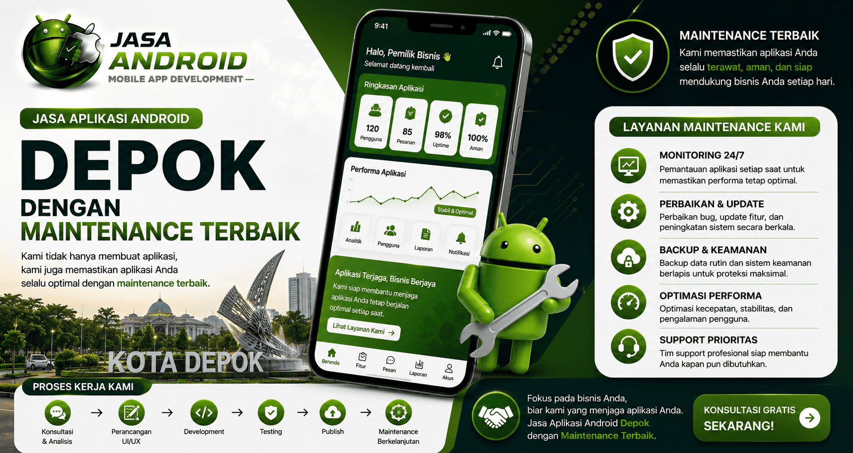 Jasa Aplikasi Android Depok dengan Maintenance Terbaik: Solusi Digital Profesional untuk Bisnis yang Ingin Tetap Stabil dan Berkembang